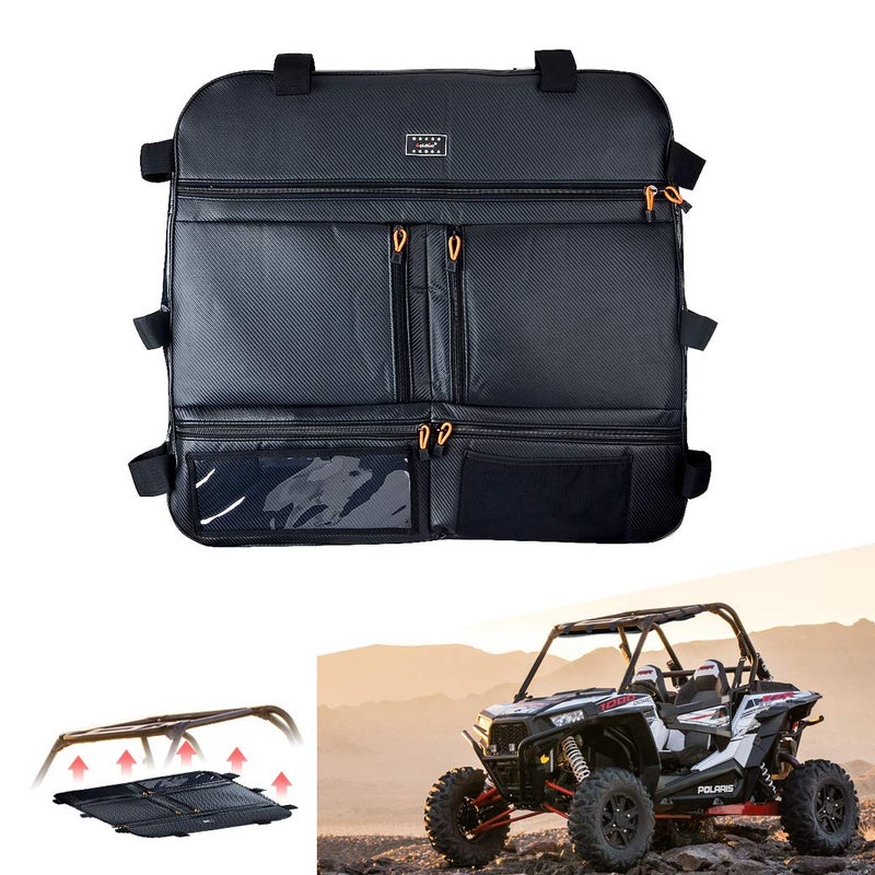 Sresk Roof Bag Large Capacity Overhead Tool Storage Bag Fit for Polaris RZR XP 1000 2 seat or 4 seat models, all years (Black A) - Image 1